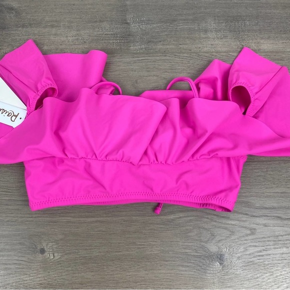Raisins Hot Pink Ruffle Bikini Top Sz.S NWT - Picture 8 of 11